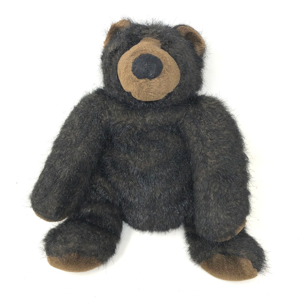Vintage Build A Bear Plush Black Teddy Grizzly Brown Muzzle 1997 BABW